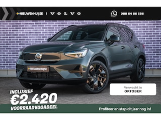 Volvo EX40 Single Motor Ext. Range Ultra Bl. Ed. Eur. 82 kWh | Harman Kardon audio | 20" | Schuif-/kanteldak | Getint Glas | Elektrische stoelverstelling | Nubuck bekleding | Adaptive Cruise Control | Dodehoekdetectie |