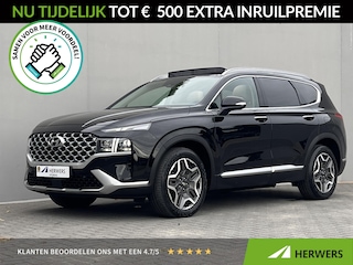 Hyundai Santa Fe 1.6 T-GDI PHEV Premium Sky 7P / Dealer onderhouden / 7 persoons / Accu SoH 100 % / 1.350 kg trekgewicht / Leder / Stoelventilatie / Stuur-, stoel- en achterbankverwarming / Camera 360° / Apple Carplay Android / 19" LM wielen /