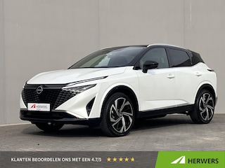 Nissan Qashqai 1.3 MHEV Xtronic Tekna Plus / Dealer onderhouden / Fabrieksgarantie tot 10-2028 / 1.800 kg trekgewicht / HUD / BOSE audio / Panorama dak / Stuur- & stoelverwarming / Massage stoelen / Elektrische stoelen & klep / Apple Carplay Android / 20" LM wielen & All Season banden /