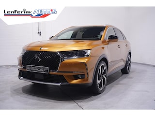 DS 7 1.6 PureTech La Premiere Curcuma-uitvoering lederen comfort-stoelen panodak 20"-LMV Aplle-carplay Focal-Electra Hi-Fi private-glas electr.-achterklep Camera stoelmassage groot-licht assist lane-assist cruise-controle schakelpaddels aan het stuur 4-zone clima