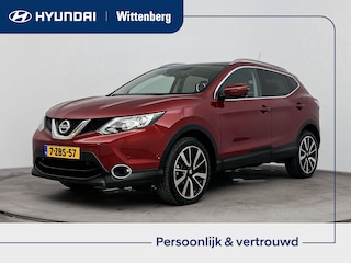 Nissan Qashqai 1.6 dCi TEKNA 4WD <| UNIEK! | TREKHAAK | CLIMA | CRUISE | 360 CAMERA | NAVI | 19'' LM VELGEN | PRIVACY GLASS | LEDER | PANORAMADAK | TREKGEWICHT 1800 KG! |
