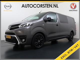 Toyota Proace 2.0D-4D L3H1 Dubbele Cabine 5-Persoons Ecc 3D-Navi Apple Carplay Android Auto Bluetooth Black Line Long DC Cruise Control Lmv Regen-Lichtsensor led Privacy Glas Schuifdeur 1e Eigenaar Dealeronderhouden Origineel Nederlandse Auto