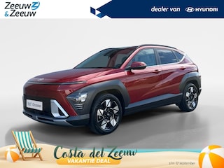 Hyundai Kona 1.6 GDI HEV Premium Sky | Lederen Bekleding| Stoelverwarming v+a| Schuif-kanteldak| Elekrtrisch verstelbare stoelen met geheugen| Dode hoeksensor|