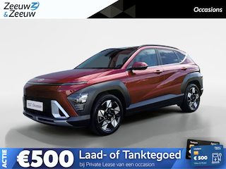 Hyundai Kona 1.6 GDI HEV Premium Sky | Lederen Bekleding| Stoelverwarming v+a| Schuif-kanteldak| Elekrtrisch verstelbare stoelen met geheugen| Dode hoeksensor|