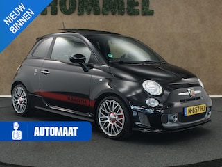 Fiat 500 1.4 T-Jet Abarth Turismo - VERKEERT IN EEN ZEER NETTE STAAT - 17 INCH LICHT METALEN VELGEN - SPORTSOELEN - LEDEREN BEKLEDING - STOELVERWARMING - SCHAKELFLIPPERS ACHTER HET STUUR - DUBBELE UITLAAT - 4 SEIZOENENBANDEN - PARKEERSSENSOREN ACHTER -  CRUISE CONTROL - 160 PK - PANORAMADAK - PORTABLE TOM TOM NAVIGATIE