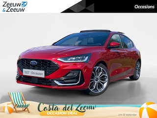 Ford Focus 1.0 EcoBoost Hybrid ST Line Vignale automaat 155PK | NL-Auto | Dealer onderhouden | Driver assistancepack | Winterpack | Panoramadak | 18" Lichtmetaal | Adaptive cruisecontrol | Dodehoekdetectie | Leer bekleed |
