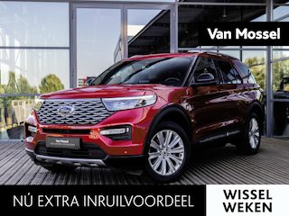 Ford Explorer 3.0 V6 ECOBOOST | PHEV | PLATINUM | 7-ZITTER | PANORAMA/SCHUIF-KANTELDAK | B&O | ADAPTIVE CRUISE CONTROL | APPLE CARPLAY | STOELMEMORY | LUCID RED | BTW |
