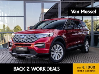 Ford Explorer 3.0 V6 ECOBOOST | PHEV | PLATINUM | 7-ZITTER | PANORAMA/SCHUIF-KANTELDAK | B&O | ADAPTIVE CRUISE CONTROL | APPLE CARPLAY | STOELMEMORY | LUCID RED | BTW |