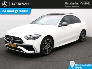 Mercedes-Benz C-klasse 300 e Business Solution AMG AMG Line | Night Pakket | Panorama Schuif-Kanteldak | Parkeerpakket met 360°-camera | Alarm | Sfeerverlichting | Digital Licht. Inclusief 24 maanden Mercedes-Benz Certified garantie voor Europa.