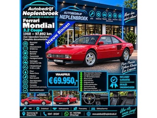 Ferrari Mondial 3.2 Coupé – 1988 – 97.892 km – Zeer bijzondere klassieker – Complete documentatie