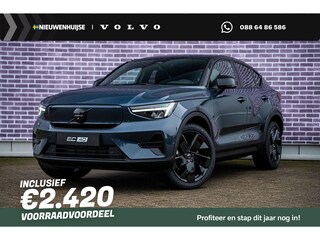 Volvo EC40 Single Motor Extended Range Ultra Europa Black Editon | | Google | Glazen panoramadak | Stoelverwarming Voor + Achter | Adaptieve Cruise Control | Getint Glas | Stuurverwarming | Warmtepomp | Harman Kardon Audio | Zitverlenging | Elek. Achterklep | Park Assist | Draadloos Opladen Telefoon | 20" LM