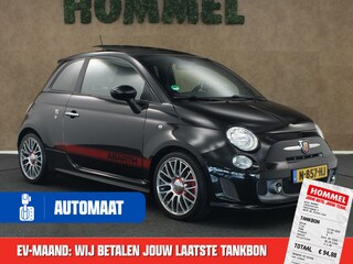 Abarth 500 1.4 T-Jet Abarth Turismo - VERKEERT IN EEN ZEER NETTE STAAT - 17 INCH LICHT METALEN VELGEN - SPORTSOELEN - LEDEREN BEKLEDING - STOELVERWARMING - SCHAKELFLIPPERS ACHTER HET STUUR - DUBBELE UITLAAT - 4 SEIZOENENBANDEN - PARKEERSSENSOREN ACHTER -  CRUISE CONTROL - 160 PK - PANORAMADAK - PORTABLE TOM TOM NAVIGATIE