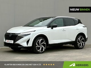 Nissan Qashqai 1.3 MHEV Xtronic Tekna Plus / Fabrieksgarantie tot 10-2028 / All season banden / Panoramadak / Trekgewicht 1800 kg / Head Up Display / Elektrische achterklep / Voorstoel met massage functie / Bose Audio Systeem / Stuur Stoel & Voorruit verwarming /