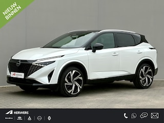 Nissan Qashqai 1.3 MHEV Xtronic Tekna Plus / Fabrieksgarantie tot 10-2028 / All season banden / Panoramadak / Trekgewicht 1800 kg / Head Up Display / Elektrische achterklep / Voorstoel met massage functie / Bose Audio Systeem / Stuur Stoel & Voorruit verwarming /