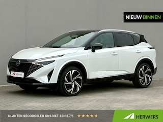 Nissan Qashqai 1.3 MHEV Xtronic Tekna Plus / Fabrieksgarantie tot 10-2028 / All season banden / Panoramadak / Trekgewicht 1800 kg / Head Up Display / Elektrische achterklep / Voorstoel met massage functie / Bose Audio Systeem / Stuur Stoel & Voorruit verwarming /