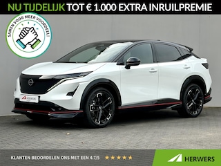 Nissan Ariya e-4ORCE Nismo 91 kWh / 435PK / 417KM WLTP / Alcantara Interieur / F1-Remlicht / Adaptieve Cruise Control / Verwarmde Voorstoelen / Elektr. Voorstoelen / 360 Camera / Elektr. Achterklep / Apple Carplay&Android Auto / Warmtepomp