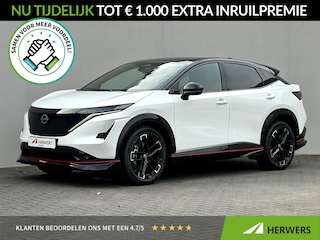 Nissan Ariya e-4ORCE Nismo 91 kWh / 435PK / 417KM WLTP / Alcantara Interieur / F1-Remlicht / Adaptieve Cruise Control / Verwarmde Voorstoelen / Elektr. Voorstoelen / 360 Camera / Elektr. Achterklep / Apple Carplay&Android Auto / Warmtepomp