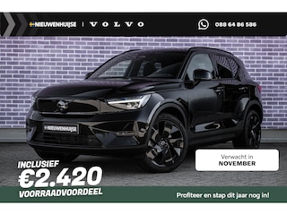 Volvo EX40 Single Motor Ext. Range Ultra Bl. Ed. Eur. 82 kWh | Black Edition | Europa | Schuif-/Kanteldak | Harman Kardon Audio | Adaptieve Cruise Control | Stuur-/Stoelverwarming V+A | Warmtepomp | Getint Glas |