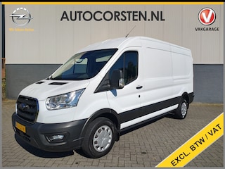 Ford Transit 350 2.0TDCI 130PK Euro 6 L3H2 3-Persoons Camera Stoelverwarming Airco Cruise Control Bluetooth Pdc Voorruit verwarmbaar Wandbetimmering Schuifdeur Wifi Dealeronderhouden