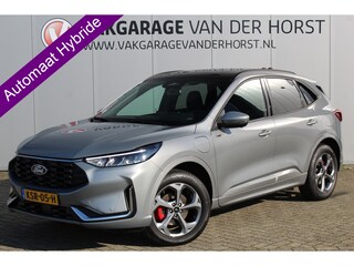 Ford Kuga 2.5-243pk PHEV ST-Line X. Febr. 2026, slechts 14.000km ! Autm. airco dual, elektr. panodak, elektr. trekhaak, elektr. achterklep, leer/alcantara, klep, LED verl., navigatie, telefoonvoorb., stoel-, stuur-, voorraam- en achterbankverw., side- en lan