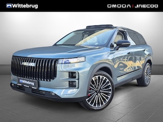 Jaecoo 7 1.5 GDI SHS-P Exclusive met 1500 KG trekgewicht, 1200 KM RANGE Black Pack Wrap, 20 Inch Lichtmetalen velgen en Ivoor Lederen bekleding Direct leverbaar!