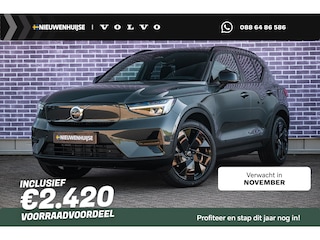 Volvo EX40 Single Motor Extended Range Ultra Black Edition | Schuif -/ Kanteldak | Harman Kardon Audio | Stoel + Stuurverwarming | Keyless | Memory | Elektr. Stoelen | Getint Glas | Stoel + Stuurverwarming |