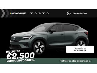 Volvo EC40 Single Motor Extended Range Ultra Europa 82 kWh | 360 graden camera | Harman/Kardon | Adaptive Cruise control | 20" Velgen | LED verlichting | Extra Getint glas | Stoelverwarming |