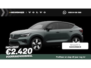 Volvo EC40 Single Motor Extended Range Ultra Europa 82 kWh | 360 graden camera | Harman/Kardon | Adaptive Cruise control | 20" Velgen | LED verlichting | Extra Getint glas | Stoelverwarming |