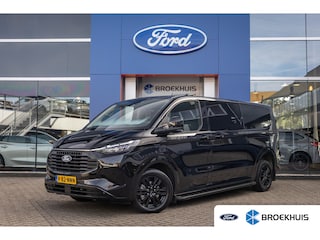 Ford Transit Custom 320 2.5 PHEV L2H1 Limited Black Platinum Dubbel Cabine | DEMO-DEAL | 360 camera | Leder | Cruise adaptief | Dubbele zijschuifdeur | Stoel/stuur/voorruit verwarming | Apple Carplay/Android Auto | 17 inch lichtmetalen velgen (Carbonised Grey) | 8-weg verstelbare bestuurdersstoel incl. lendensteun en verstelbare armsteunen | Achteruitrijcamera