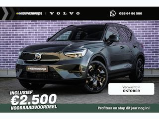 Volvo EX40 Single Motor Extended Range Ultra Europa Black Ed. | Long Range | Google | Harman Kardon Audio | Panoramadak | Getint Glas | Elektrische Stoelverstelling | Nubuck Bekleding | Adaptieve Cruise Control | Dodehoekdetectie | Zitverlenging | Stoel-/Stuurverwarming | Elek. Achterklep | Keyless | Memory | 20" inch Lichtmetalen Velgen