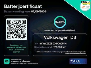 Volkswagen ID.3 Life 58 kWh Adaptive Stoelverw 93% SOH Rijklaarprijs incl BTW
