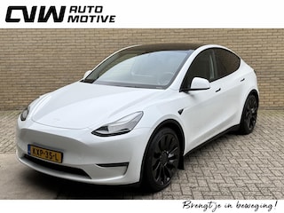 Tesla Model Y Performance AWD 75kWh | Trekhaak afneembaar | Panoramadak | 21 inch velgen | Carbon details | LED | DAB | Leder | Elektrische achterklep | Navigatie | 360 camera | Dodehoekdetectie | Warmtepomp