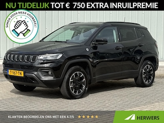 Jeep Compass 4xe 240 Plug-in Hybrid Electric Trailhawk / Stoel/Stuurverwarming / Stoelventilatie / All Season banden / Lederen bekleding / Geheugenstoelen / 360 Camera / Alpine Audio Systeem /