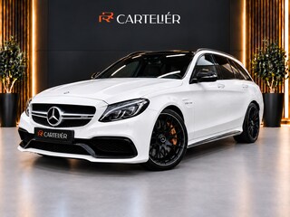 Mercedes-Benz C-klasse Estate AMG 63 S 510PK V8 BiTurbo | Pano | Kuip - Schaalstoelen| XX-583-X | Burmester | Cruisecontrol | Navi | Led | Nieuwstaat | IWC | Memory | Stoelverwarming | Camera | F1 Flippers | Parfumering | Ionisering | Dodehoek detectie