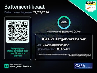 Kia EV6 Plus 77.4 kWh SOH 100% Trekhaak 1e EIG NL-Auto Rijklaarprijs!