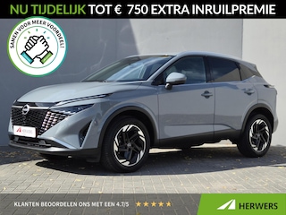Nissan Qashqai 1.3 MHEV Xtronic N-Connecta / Facelift Model / Fabrieksgarantie tot 11-2027 / Dealer onderhouden / Trekgewicht 1800 kg /  Cold Pack / All season banden / Rondomzicht camera / Stuur- Stoel & Voorruit verwarming / Apple Carplay Android Auto /