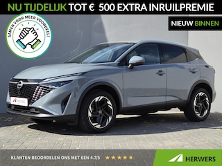 Nissan Qashqai 1.3 MHEV Xtronic N-Connecta / Facelift Model / Fabrieksgarantie tot 11-2027 / Dealer onderhouden / Trekgewicht 1800 kg /  Cold Pack / All season banden / Rondomzicht camera / Stuur- Stoel & Voorruit verwarming / Apple Carplay Android Auto /
