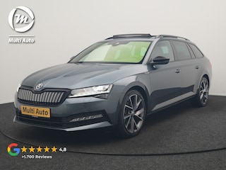 Skoda Superb Combi 1.4 TSI iV Sportline Business PHEV 218pk Dealer O.H. | Trekhaak Af Fabriek | Panodak | Adaptive Cruise | 360 Camera | Alcantara Sportstoelen Memory & Verwarmd | Stuur Verwarmd | Blis | Keyless | Crystal LED | Sfeerverlichting | Apple Carplay | Plug In Hybrid |