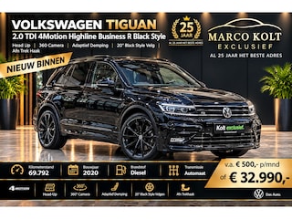 Volkswagen Tiguan 2.0 TDI 4Motion Highline Business R Black Style / Head Up / 360 Camera / Adaptief Demping / 20" Black Style Velg / Afn Trek Haak / CarPlay / Digi Dash / Afn Trekhaak / Privacy Glas / Navigatie / 1e Eigenaar!