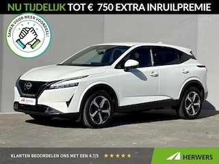 Nissan Qashqai 1.3 MHEV Xtronic Tekna / Dealer Onderhouden / Cold Pack / Trekgewicht 1800 kg / Head Up Display / Stuur- Stoel & Voorruit verwarming / Rondomzicht camera / Adaptief cruise control / Elektrische achterklep / Apple Carplay Android Auto /