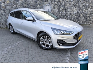 Ford Focus Wagon 1.0 EcoBoost Hybrid Titanium Automaat 155PK, carplay, all season banden, navi, climate + cruise control, prive glas, lm velgen.