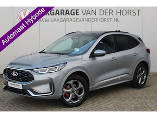 Ford Kuga 2.5 243 pk PHEV ST-Line X Maart 2026, slechts 9.800km ! Autm. airco dual, elektr. panodak,  elektr. achterklep, leer/alcantara, klep, LED verl., navigatie, telefoonvoorb., stoel-, stuur-, voorraam- en achterbankverw., side- en lan