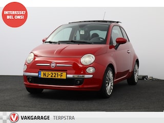 Fiat 500 1.2 Naked/ Riem V.V. 128.000/ Open Panorama-Dak/ 16'' LMV/ Half-Leder/ Clima/ Elek. pakket/ Blue&Me/ Multi. LEDER. Stuur/ Mistl./ Chroom./ Mistl.