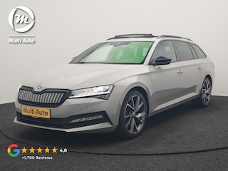 Skoda Superb Combi 1.4 TSI iV Sportline Business PHEV 218pk Dealer O.H. | Trekhaak Af Fabriek | Panodak | 360 Camera | Alcantara Sportstoelen Memory & Verwarmd | Sfeerverlichting | Keyless | Blis | Crystal LED | Navigatie | DAB | Plug In Hybrid |