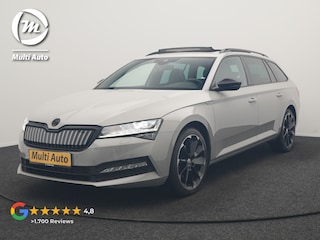 Skoda Superb Combi 1.4 TSI iV Sportline Business PHEV 218pk Dealer O.H. | Panodak | Camera | Canton Audio | Alcantara Sportstoelen Memory & Verwarmd | Sfeerverlichting | Keyless | BLIS | Stuur Verwarmd | Apple Carplay | Crystal LED | Navigatie | DAB | Plug In Hybrid |