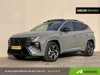 Hyundai Tucson 1.6 T-GDI PHEV N Line Sky 4WD / Dealer onderhouden / Accu SoH 100 % / Panorama schuifdak / Elektrische stoelen en klep / Stoelventilatie / Stuur-, stoel- & achterbankverwarming / HUD / Apple Carplay Android / 19" LM wielen & All Season banden /