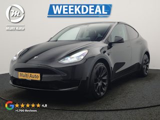 Tesla Model Y RWD 58 kWh 299pk Dealer O.H | Panodak | Full Self Driving Capability | Adaptive Cruise | 360 Camera | Lederen Sportstoelen Memory & Verwarmd | Keyless | BLIS | Navigatie | Virtual | DAB | Spotify | 20"L.M |