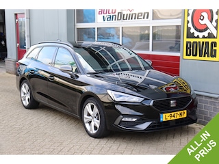 Seat Leon Sportstourer 1.5 eTSI FR Business Intense O.a: Pdc, Camera, Adaptive cruise, Stoel/stuur verw., ACC, Digitaal dashboard, Etc..  Rijklaar! All-in prijs!