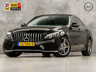 Mercedes-Benz C-klasse 180 AMG Sport 156Pk Automaat (NAVIGATIE, CAMERA, LEDER, ZWART HEMEL, STOELVERWARMING, SPORTSTOELEN, GETINT GLAS, NIEUWSTAAT)