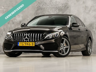 Mercedes-Benz C-klasse 180 AMG Sport 156Pk Automaat (NAVIGATIE, CAMERA, LEDER, ZWART HEMEL, STOELVERWARMING, SPORTSTOELEN, GETINT GLAS, NIEUWSTAAT)